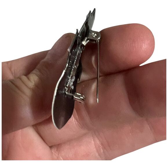 Vintage Snowman Brooch Pin Winter Holiday Jewelry Collectible Charm - Picture 3 of 4